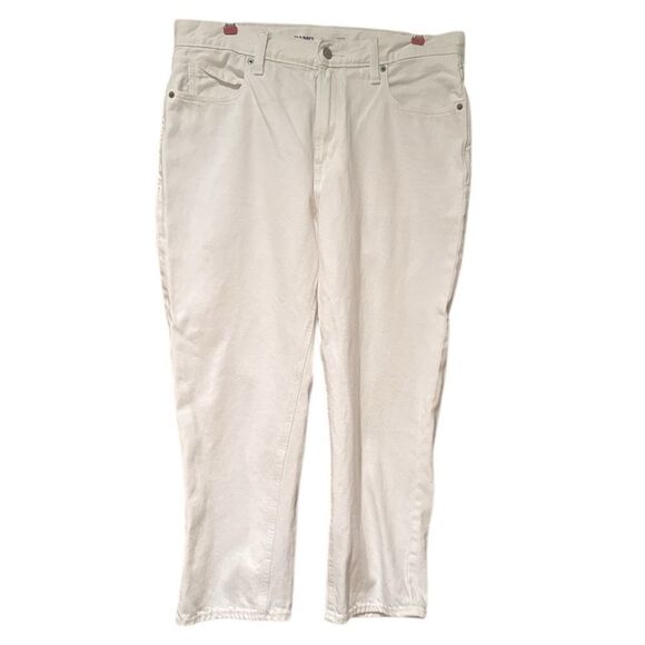 Old Navy White Slouchy Straight High Rise Jeans Size 12 - Picture 1 of 5